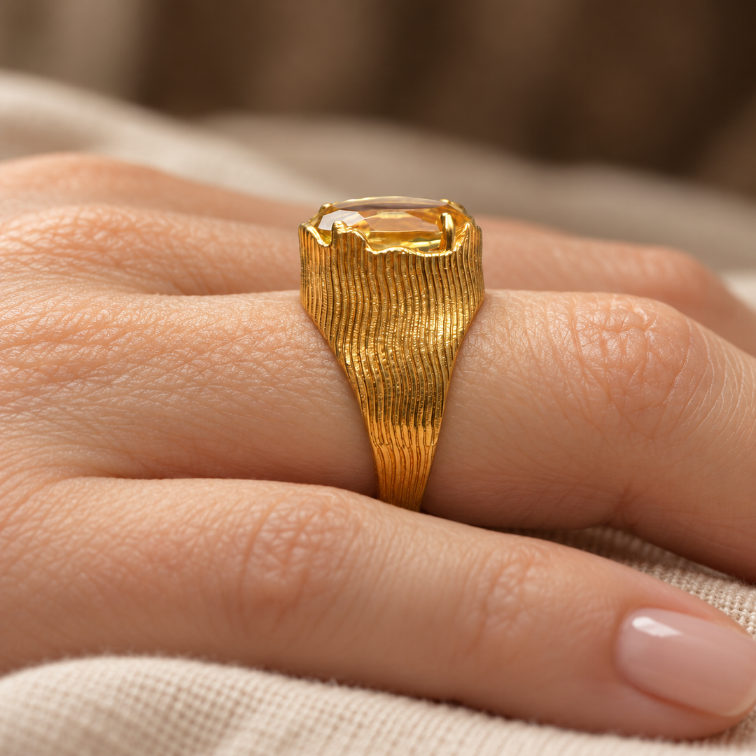 The Gilded Desert Citrine Ring