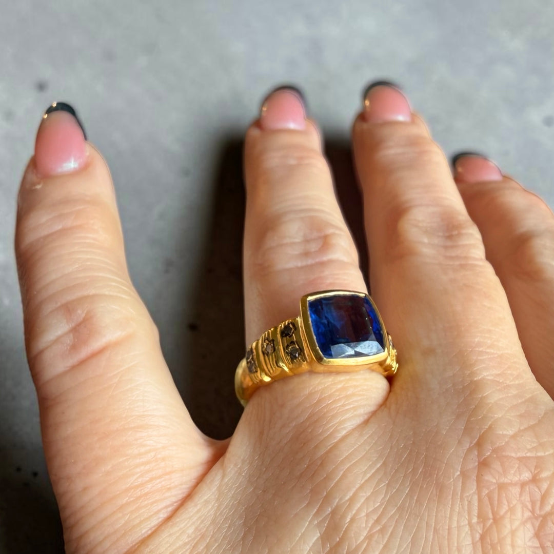 The One-of-a-Kind Blue Sapphire Ring – Sterling Silver or 18K Gold Plated Statement Piece