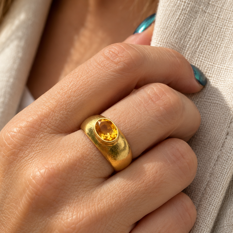 Citrine Sunlit Sovereign Ring