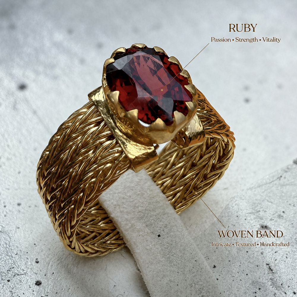 Bold Red Gemstone Statement Ring