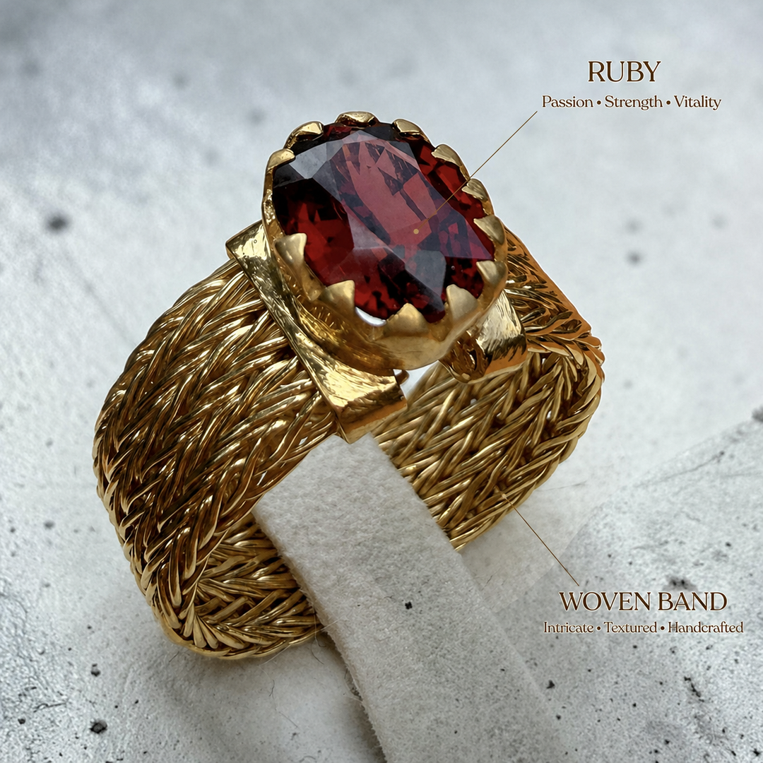 Bold Red Gemstone Statement Ring