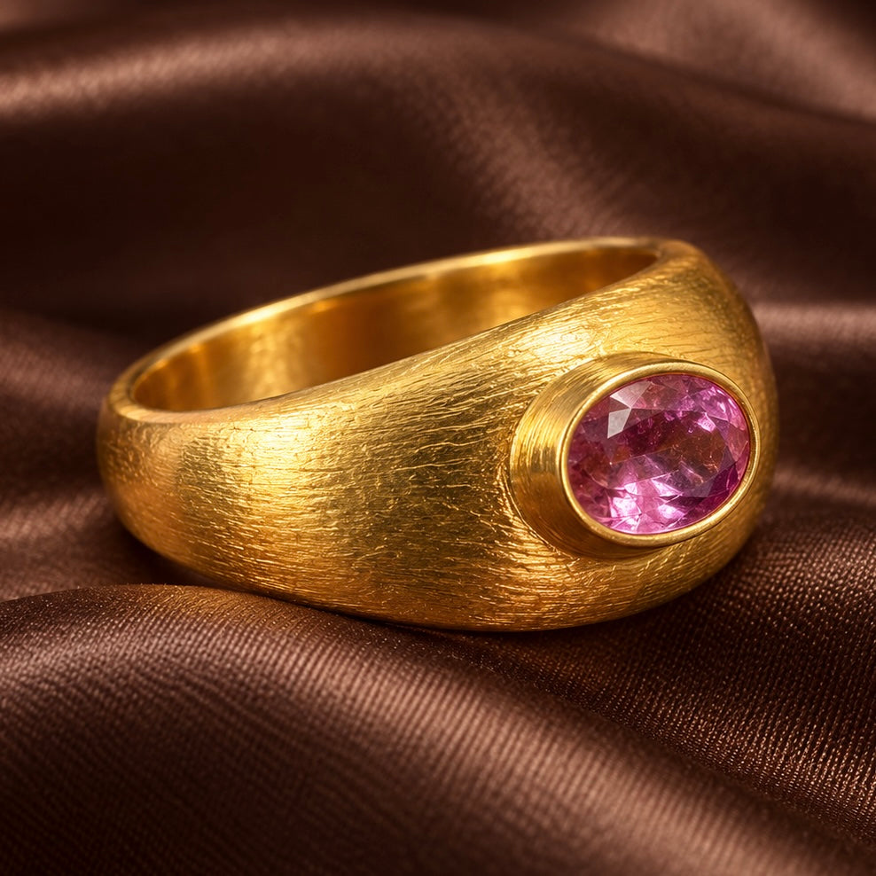 Pink Tourmaline Sovereign Ring