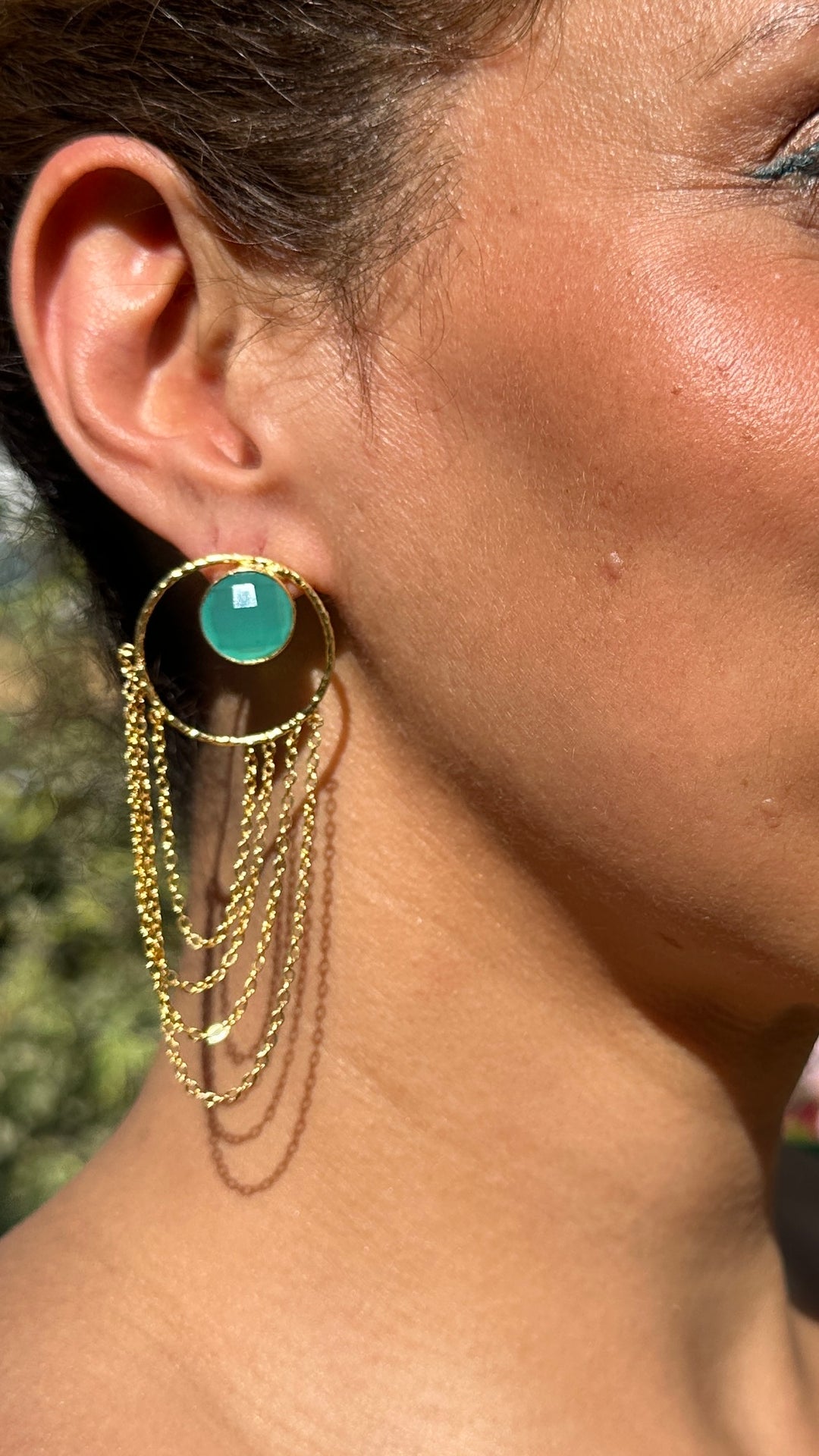 Golden Cascade Amazonite Earrings