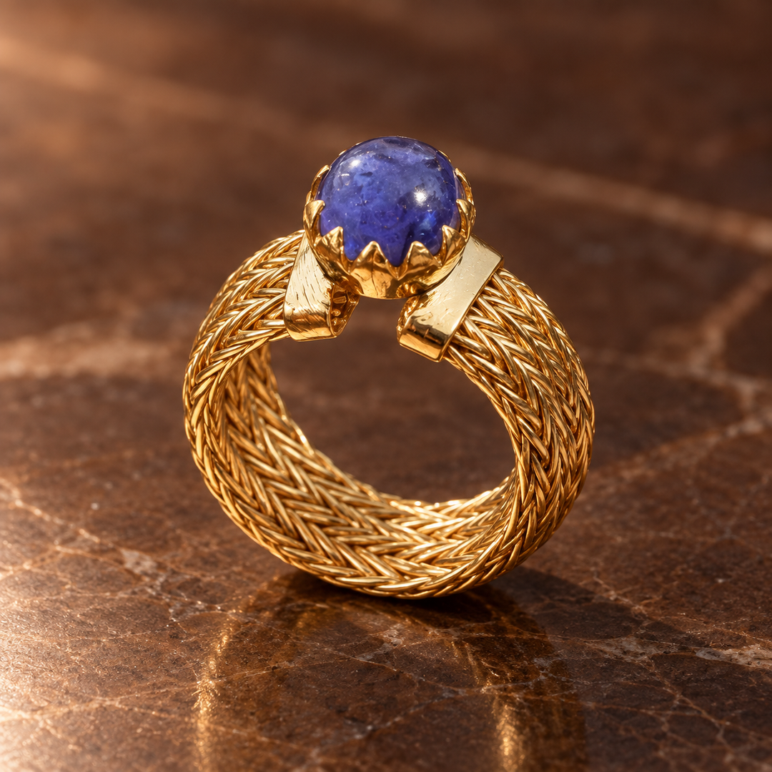 Golden Weave Tanzanite Ring