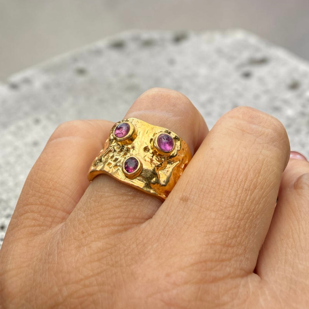 The Byzantine Relic Ruby Trinity Ring