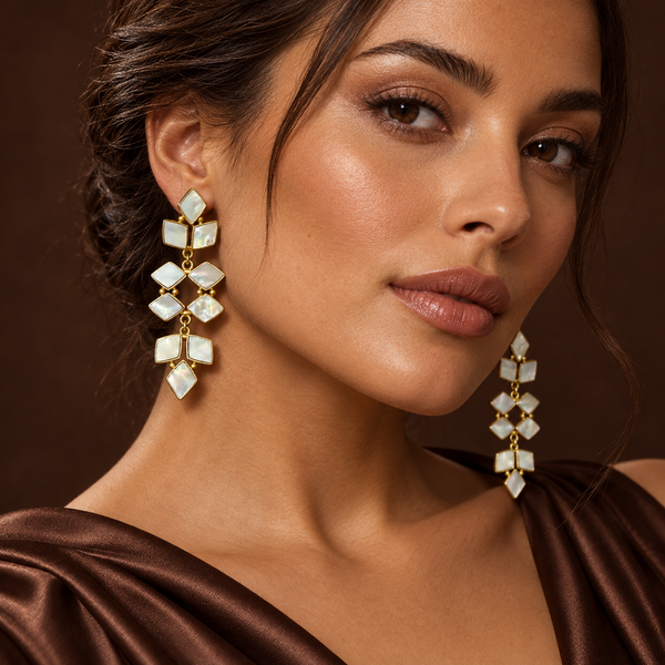 Luna Pearl Cascade Earrings