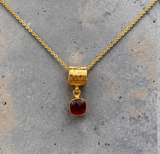 Ruby Whisper Pendant Necklace | 18K Gold Plated