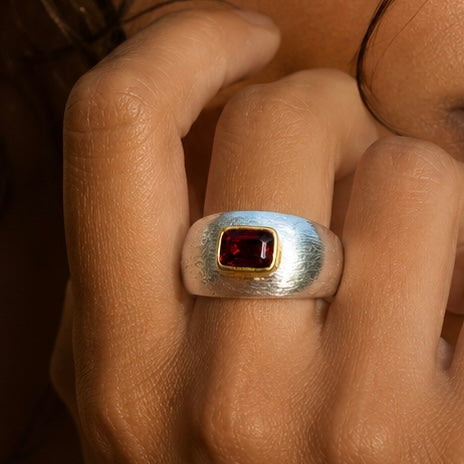 Crimson Garnet Sovereign Ring