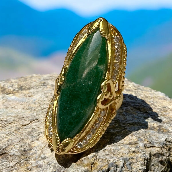 Empress Power Ring Obsidian or Green Aventurine