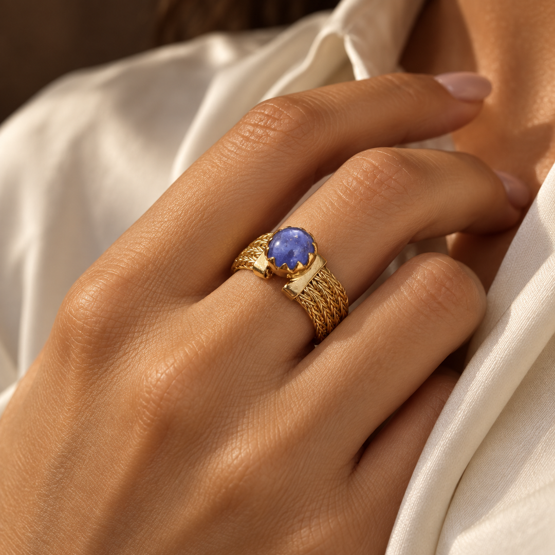 Golden Weave Tanzanite Ring