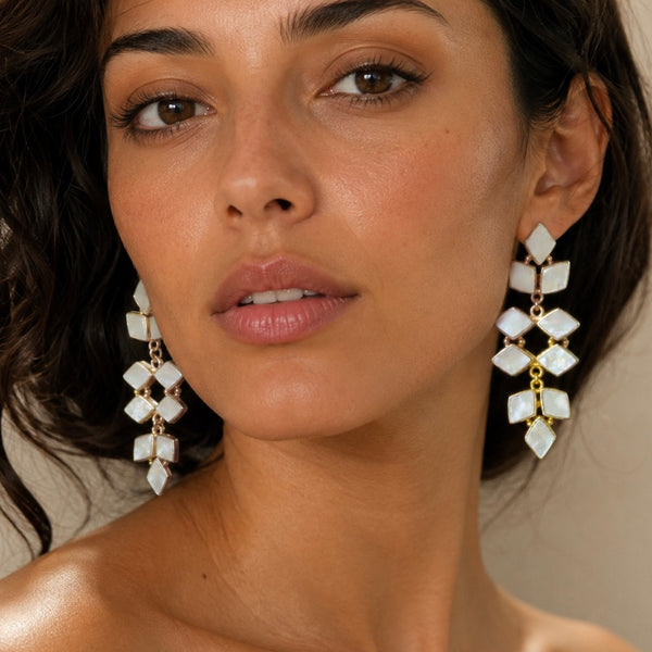 Luna Pearl Cascade Earrings