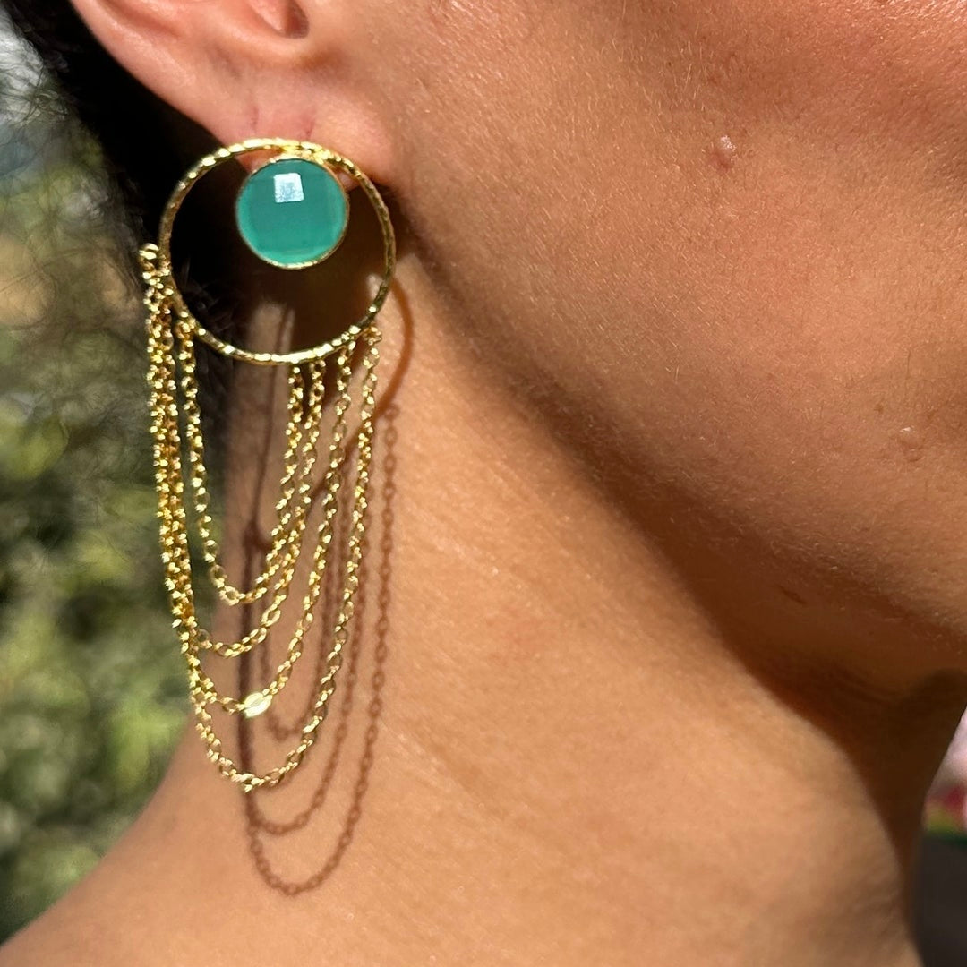 Golden Cascade Amazonite Earrings