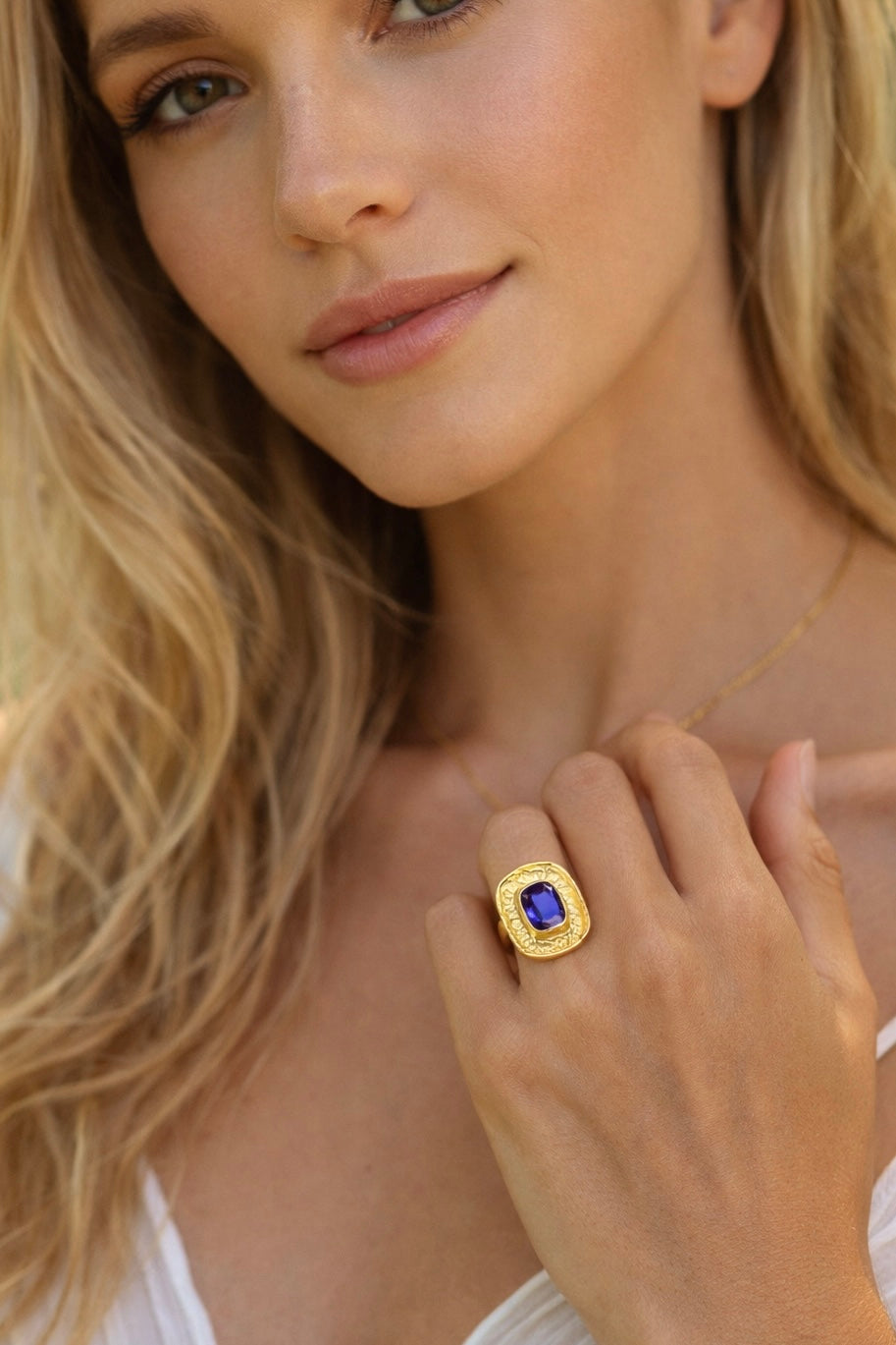 Queen of the Ancients Blue Sapphire Ring