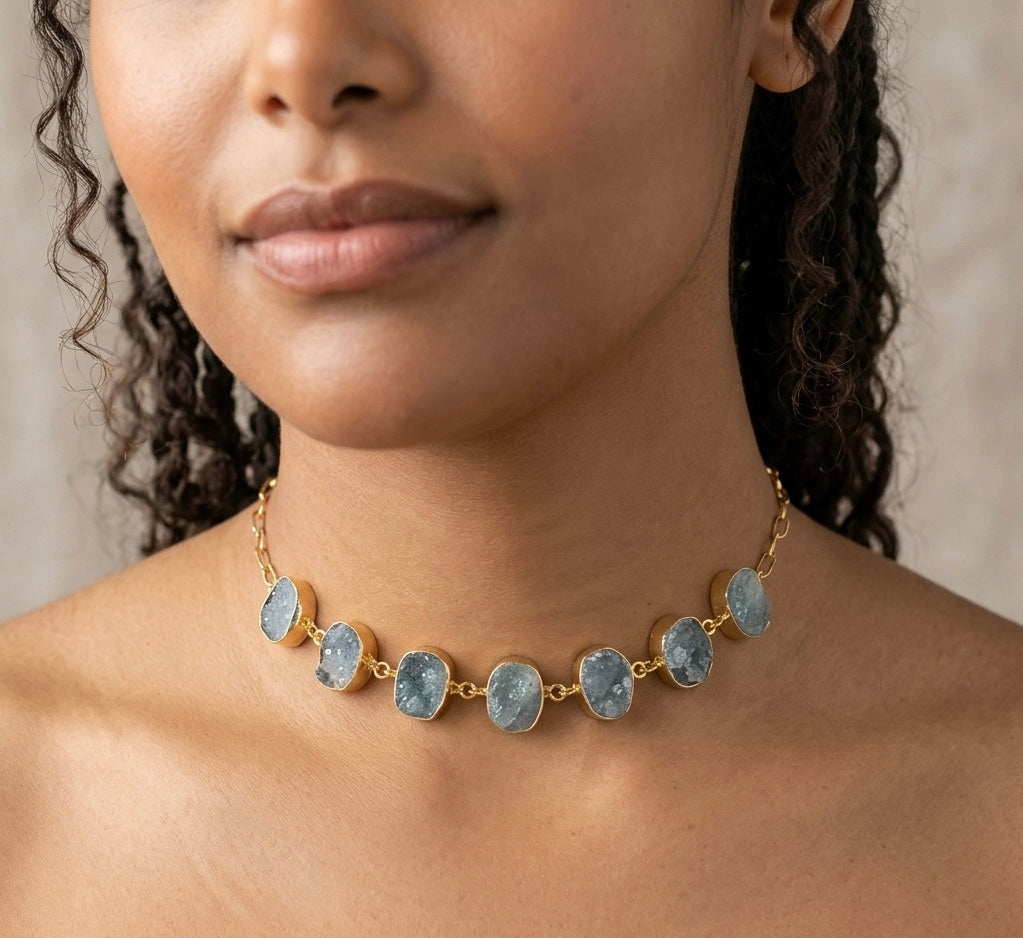 Seven-Stone Aquamarine Choker