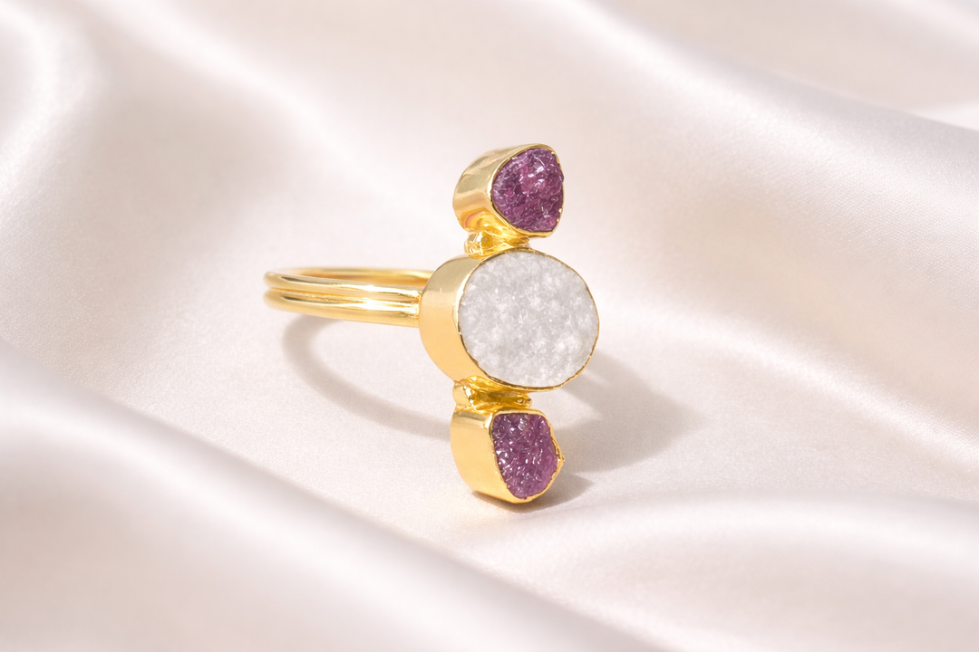 Fireheart Agate And Ruby Ring