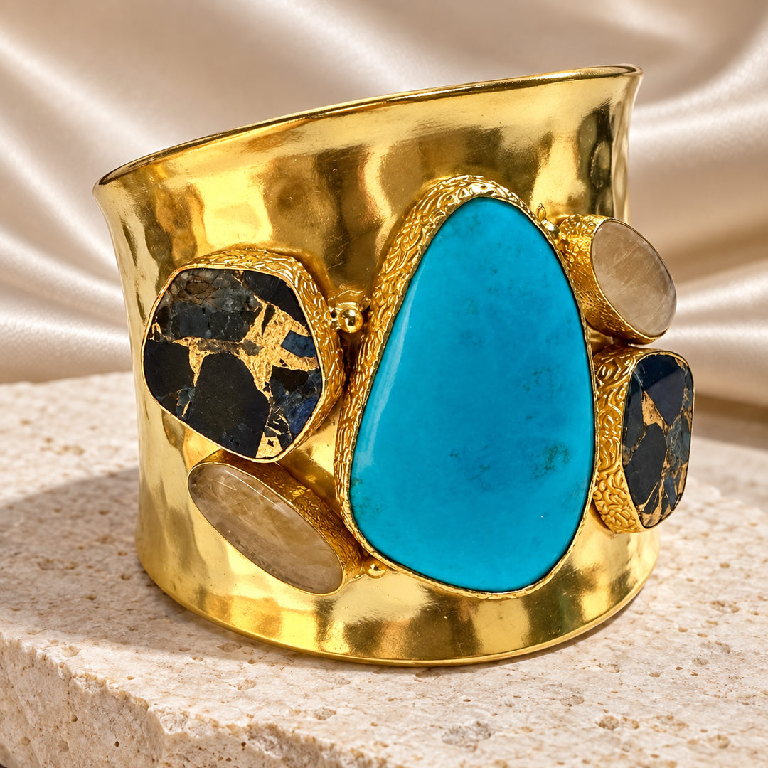 Golden Oasis Turquoise Cuff