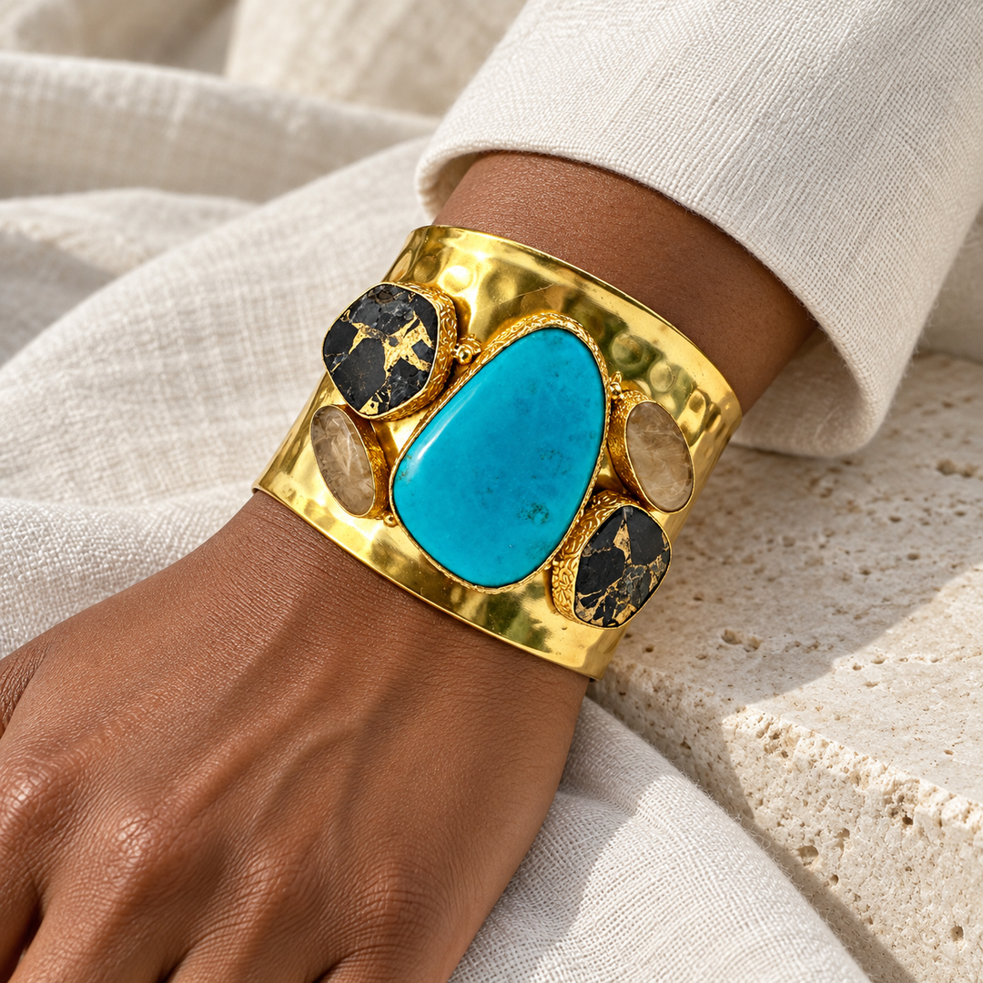Golden Oasis Turquoise Cuff