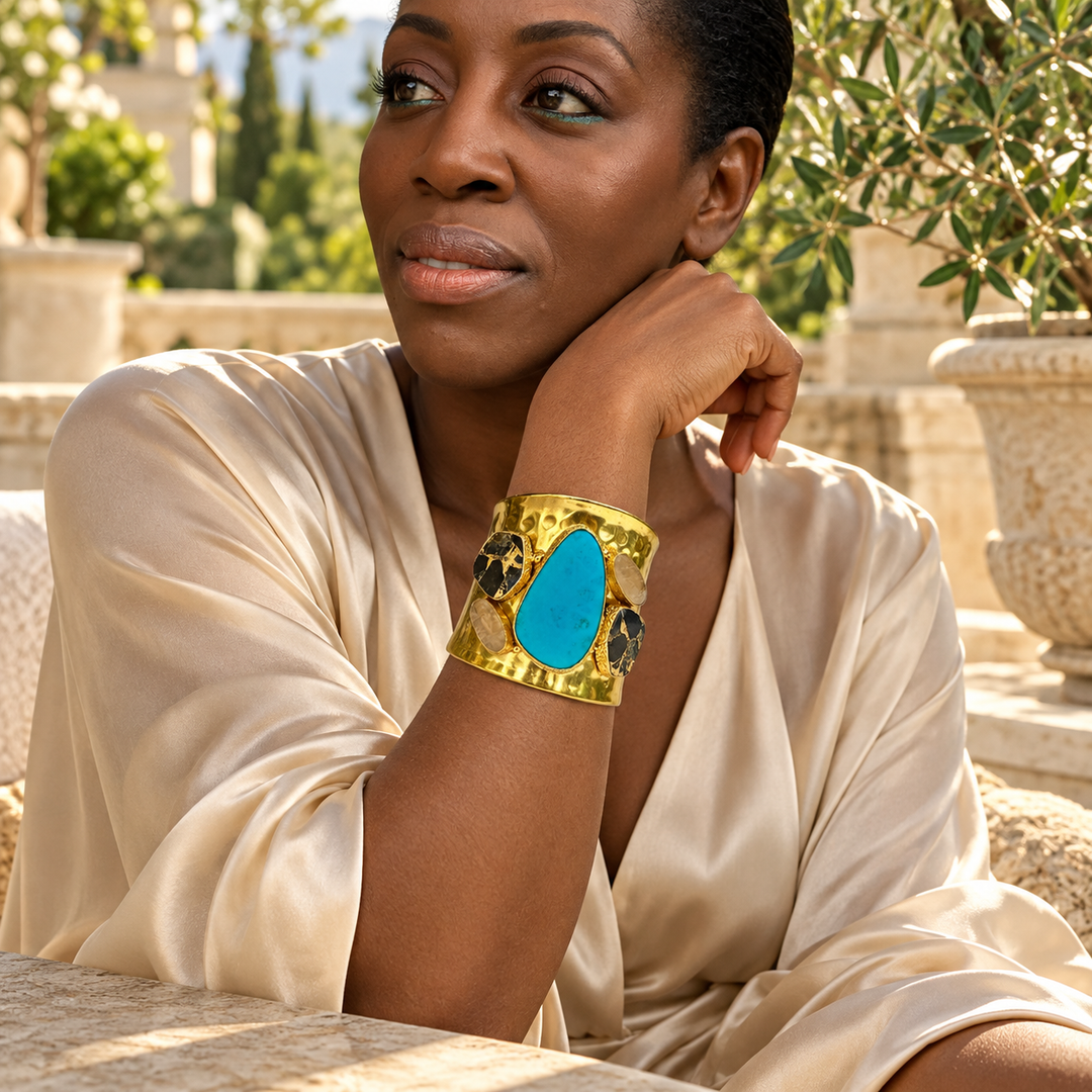 Golden Oasis Turquoise Cuff