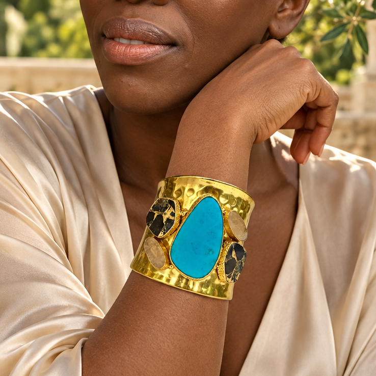 Golden Oasis Turquoise Cuff