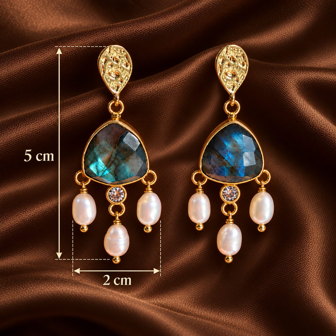 Blue Reverie Labradorite & Pearl Earrings