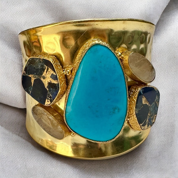 Golden Oasis Turquoise Bangle