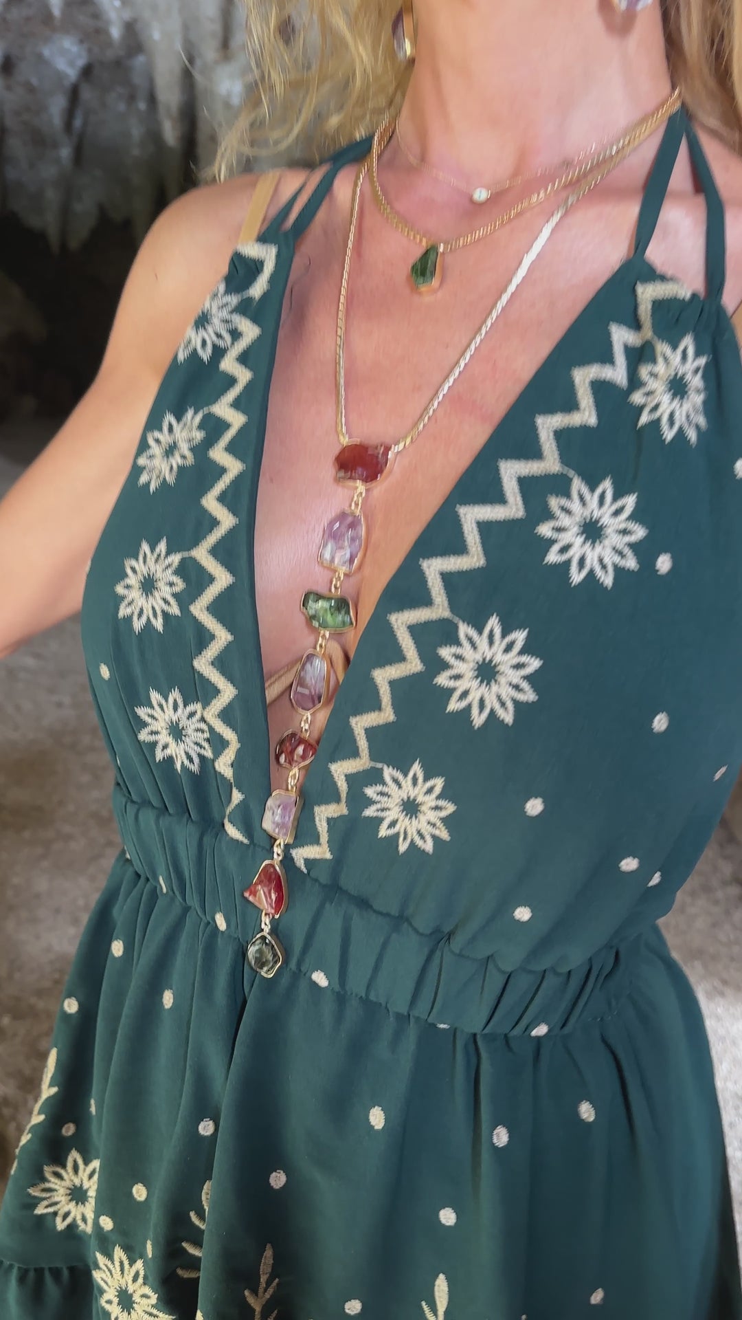Athena’s Light Amethyst, Carnelian And Emerald Necklace