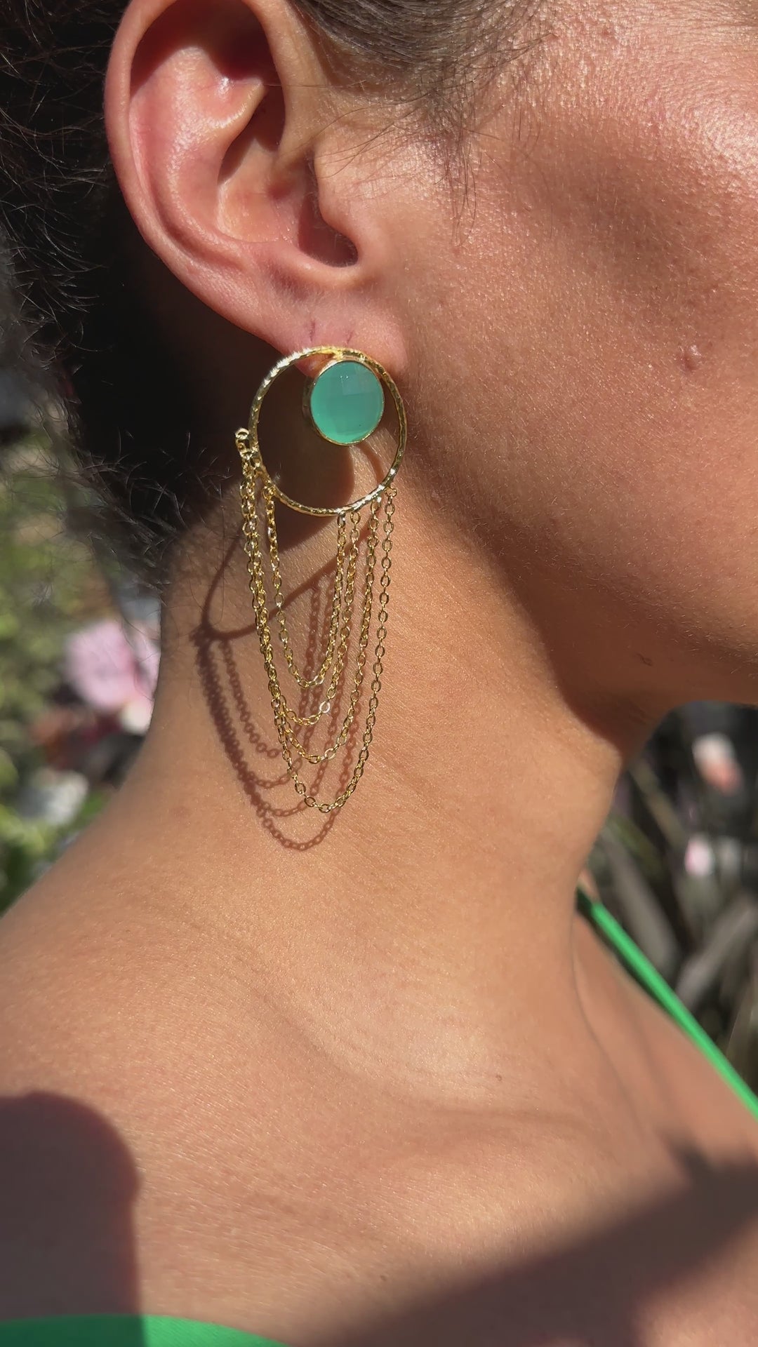 Golden Cascade Amazonite Earrings